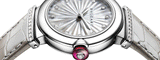 Bvlgari LVCEA Diamonds Silver Mother of Pearl Dial Silver Leather Strap Watch for Women - LVCEA103367