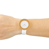 Calvin Klein Chic White Dial White Leather Strap Watch for Women - K7N236K2