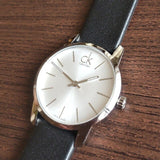 Calvin Klein City Silver Dial Black Leather Strap Watch For Women - K2G231C6