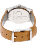 Calvin Klein City Silver Dial Orange Leather Strap Watch for Women - K2G231G6