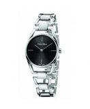 Calvin Klein Dainty Black Dial Silver Steel Strap Watch for Women - K7L23141