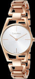 Calvin Klein Dainty White Dial Rose Gold Steel Strap Watch for Women - K7L23646