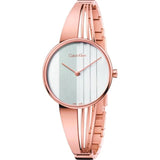 Calvin Klein Drift White Dial Rose Gold Steel Strap Watch for Women - K6S2N616