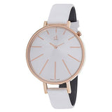 Calvin Klein Equal Silver Dial White Leather Strap Watch for Women - K3E236L6