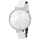 Calvin Klein Equal White Dial White Leather Strap Watch for Women - K3E231L6