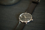 Calvin Klein High Noon Quartz Black Dial Black Leather Strap Watch for Men - K8M211C1