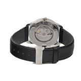 Calvin Klein Infinity Silver Dial Black Leather Strap Watch for Men - K5S341C6