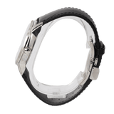 Calvin Klein Infinity Silver Dial Black Leather Strap Watch for Men - K5S341C6