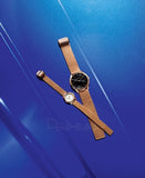 Calvin Klein Minimal Black Dial Rose Gold Mesh Bracelet Watch for Women - K3M2262Y