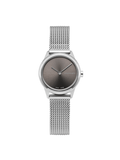 Calvin Klein Minimal Grey Dial Silver Mesh Bracelet Watch for Women - K3M231Y3