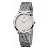 Calvin Klein Minimal White Dial Silver Mesh Bracelet Watch for Women - K3M2212Y