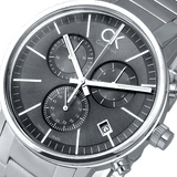 Calvin Klein Post Minimal Chronograph Black Dial Silver Steel Strap Watch for Men - K7627161