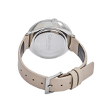 Calvin Klein Rise White Beige Dial Beige Leather Strap Watch for Women - K7A231XH