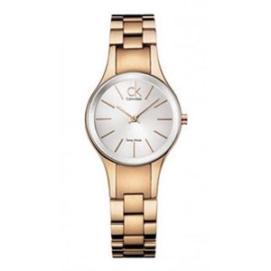 Calvin Klein Simplicity White Dial Rose Gold Steel Strap Watch for Women - K4323520
