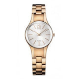 Calvin Klein Simplicity White Dial Rose Gold Steel Strap Watch for Women - K4323520
