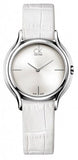 Calvin Klein Skirt White Dial White Leather Strap Watch for Women - K2U231K6