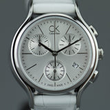 Calvin Klein Skirt White Dial White Leather Strap Watch for Women - K2U291L6