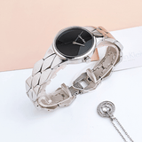 Calvin Klein Snake Black Dial Silver Steel Strap Watch For Women - K6E23141