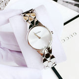 Calvin Klein Snake Silver Dial Silver Steel Strap Watch For Women - K6E23146