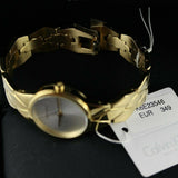 Calvin Klein Snake Silver Dial Yellow Gold Steel Strap Watch For Women - K6E23546