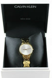 Calvin Klein Snake Silver Dial Yellow Gold Steel Strap Watch For Women - K6E23546