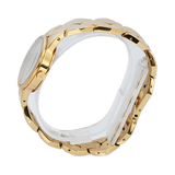 Calvin Klein Snake Silver Dial Yellow Gold Steel Strap Watch For Women - K6E23546
