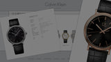 Calvin Klein Surround Black Dial Black Leather Strap Watch for Men - K3W211C1