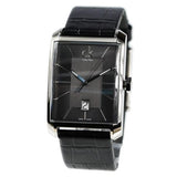 Calvin Klein Window Black Dial Black Leather Strap Watch for Men - K2M21107