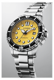 Citizen Mechanical Automatic Yellow Dial Silver Steel Strap Watch for Men - NJ0170-83Z