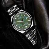 Citizen Tsuyosa Automatic Camouflage Green Dial Silver Steel Strap Watch For Men - NJ0159-86X