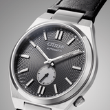 Citizen Tsuyosa Automatic Grey Dial Black Leather Strap Watch for Men - NK5010-01H