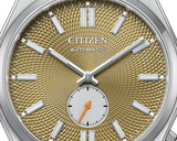 Citizen Tsuyosa Automatic Titanium Yellow Dial Silver Steel Strap Watch For Men - NK5010-51X