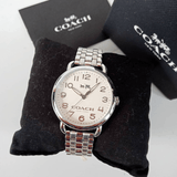 Coach Delancey Classic White Dial Silver Steel Strap Watch for Women - 14502260