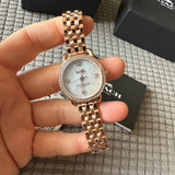 Coach Delancey Mother of Pearl White Dial Rose Gold Steel Strap Watch for Women - 14502479