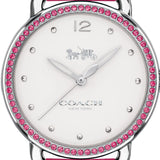 Coach Delancey White Dial Red Leather Strap Watch for Women - 14502879