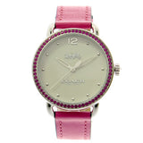 Coach Delancey White Dial Red Leather Strap Watch for Women - 14502879