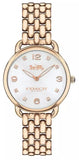 Coach Delancey White Dial Rose Gold Steel Strap Watch for Women - 14502783