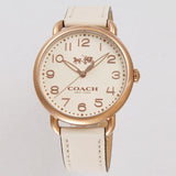 Coach Delancey White Dial White Leather Strap Watch for Women - 14502716