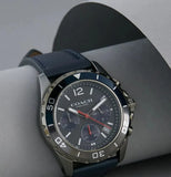 Coach Kent Grey Dial Blue Leather Strap Watch for Men - 14602558