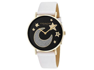 Coach Perry Black Dial White Leather Strap Watch for Women - 14503041