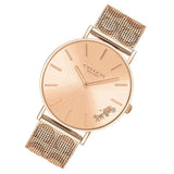 Coach Perry Rose Gold Dial Rose Gold Mesh Bracelet Watch for Women - 14503343
