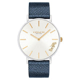 Coach Perry White Dial Blue Leather Strap Watch for Women - 14503156