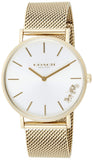 Coach Perry White Dial Gold Mesh Bracelet Watch for Women - 14503125