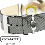 Coach Perry White Dial Grey Leather Strap Watch for Women - 14503155