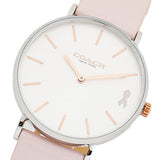 Coach Perry White Dial Pink Leather Strap Watch for Women - 14503128