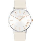 Coach Perry White Dial White Leather Strap Watch for Women - 14503117