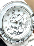 Coach Preston White Dial White Steel Strap Watch for Women - 14503464