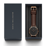 Daniel Wellington Bristol Black Dial Brown Leather Strap Watch For Men - DW00100125