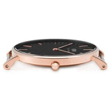 Daniel Wellington Bristol Black Dial Brown Leather Strap Watch For Men - DW00100125