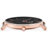 Daniel Wellington Classic Bayswater Black Dial Black NATO Strap Watch For Men - DW00100277